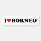 I Love Heart Borneo Travel Souvenir Bumpersticker (Voorkant)