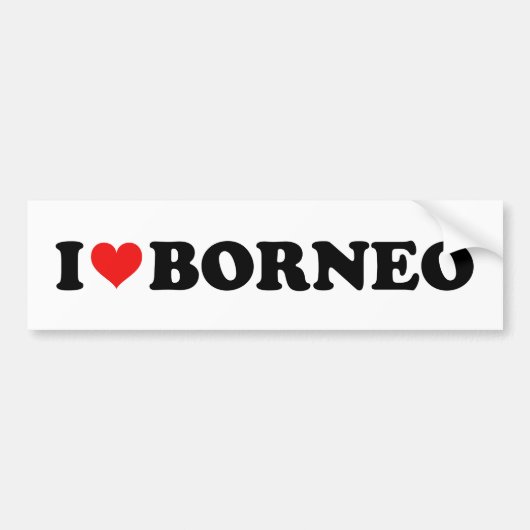 I Love Heart Borneo Travel Souvenir Bumpersticker (Voorkant)