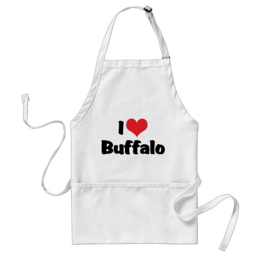 I Love Heart Buffalo Standaard Schort (Voorkant)