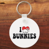 I Love Heart Bunny Rabbits Sleutelhanger (Voorkant)