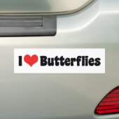 I Love Heart Butterflies - Butterfly Lover Bumpersticker (Op auto)