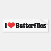 I Love Heart Butterflies - Butterfly Lover Bumpersticker (Voorkant)