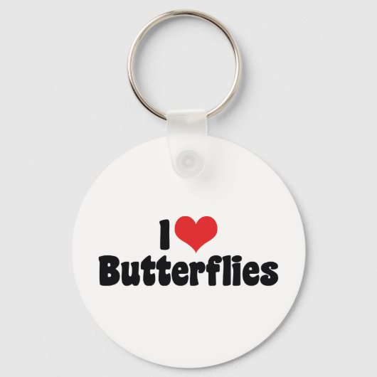 I Love Heart Butterflies - Butterfly Lover Sleutelhanger (Voorkant)