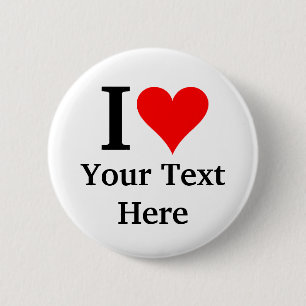 I Love (Heart) Button Badge