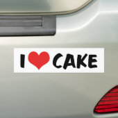 I Love Heart Cake - Cake Cookie Donut Lover Bumpersticker (Op auto)