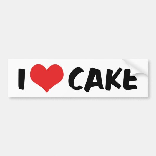 I Love Heart Cake - Cake Cookie Donut Lover Bumpersticker (Voorkant)