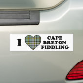 I Love Heart Cape Fiddling Tartan Bumpersticker (Op auto)