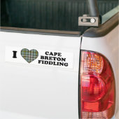 I Love Heart Cape Fiddling Tartan Bumpersticker (Op Truck)