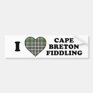 I Love Heart Cape Fiddling Tartan Bumpersticker
