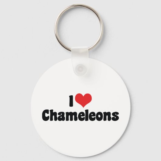 I Love Heart Chameleons - Lizard Lover Sleutelhanger (Voorkant)