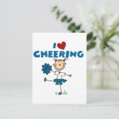 I Love (Heart) Cheering Briefkaart (Staand voorkant)
