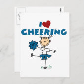 I Love (Heart) Cheering Briefkaart (Voorkant / Achterkant)