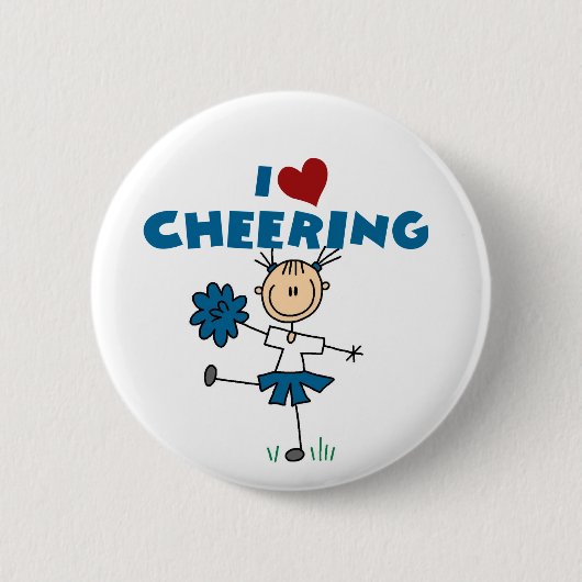 I Love (Heart) Cheering Ronde Button 5,7 Cm (Voorkant)