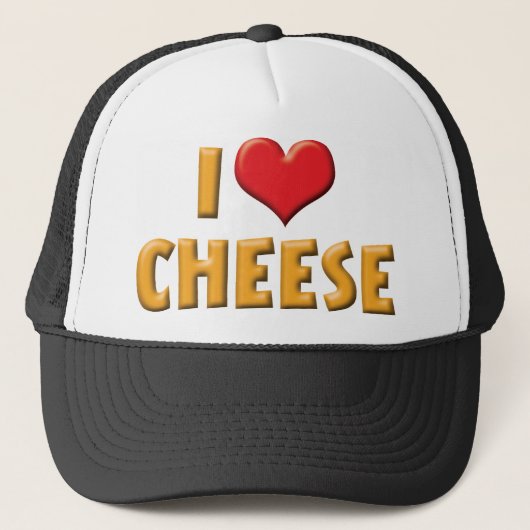 I Love Heart Cheese - Dairy Lover Trucker Pet (Voorkant)