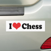 I Love Heart Chess Bumpersticker (Op auto)
