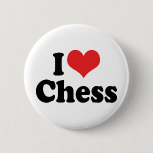 I Love Heart Chess Ronde Button 5,7 Cm