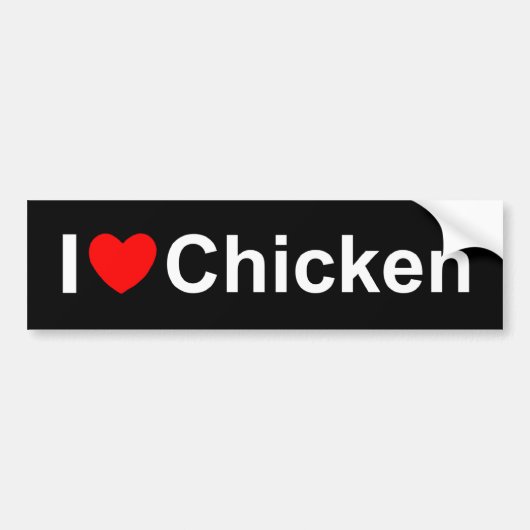 I Love (Heart) Chicken Bumpersticker (Voorkant)