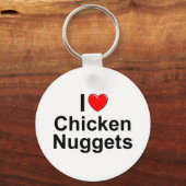 I Love (Heart) Chicken Nuggets Sleutelhanger (Voorkant)