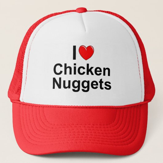 I Love (Heart) Chicken Nuggets Trucker Pet (Voorkant)