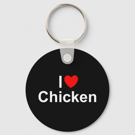 I Love (Heart) Chicken Sleutelhanger (Voorkant)