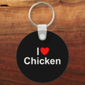 I Love (Heart) Chicken Sleutelhanger (Voorkant)