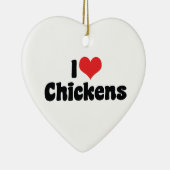 I Love Heart Chickens - Chicken Lover Keramisch Ornament (Rechts)