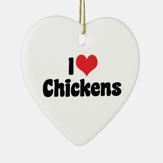 I Love Heart Chickens - Chicken Lover Keramisch Ornament (Rechts)