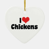 I Love Heart Chickens - Chicken Lover Keramisch Ornament (Voorkant)