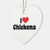 I Love Heart Chickens - Chicken Lover Keramisch Ornament (Links)