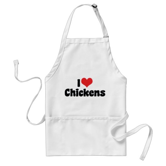 I Love Heart Chickens - Chicken Lover Standaard Schort (Voorkant)