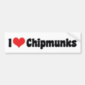 I Love Heart Chipmunks - Chipmunk Lover Bumpersticker (Voorkant)