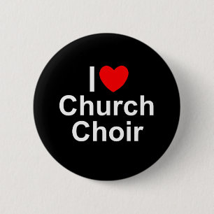 I Love (Heart) Church Choir Ronde Button 5,7 Cm