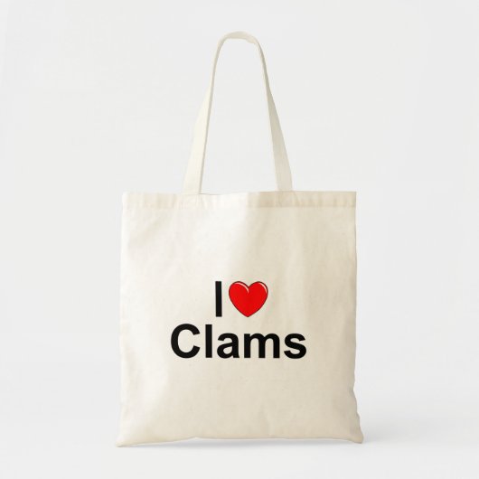I Love (Heart) Clams Tote Bag (Voorkant)