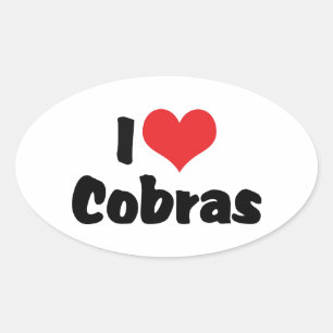 I Love Heart Cobra's Ovale Sticker