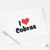 I Love Heart Cobra's Ovale Sticker (Envelop)