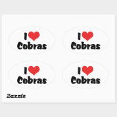 I Love Heart Cobra's Ovale Sticker (Vel)