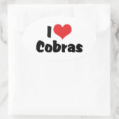 I Love Heart Cobra's Ovale Sticker (Tas)