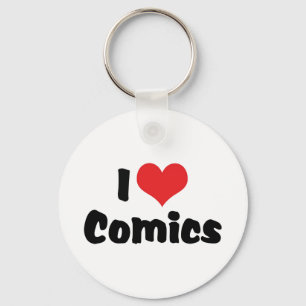 I Love Heart Comics - Comic Book Lover Sleutelhanger