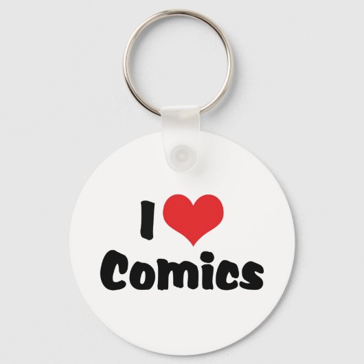 I Love Heart Comics - Comic Book Lover Sleutelhanger (Voorkant)