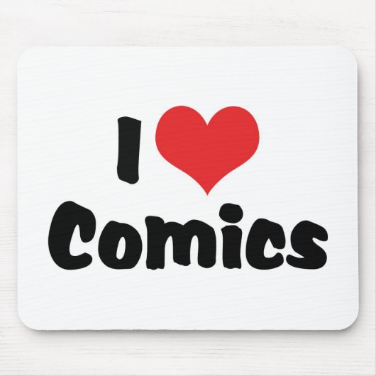I Love Heart Comics - Stripboekliefhebber Muismat (Voorkant)