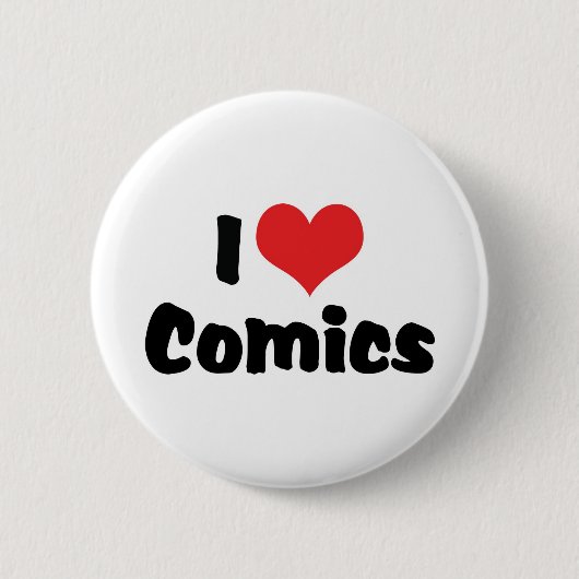 I Love Heart Comics - Stripboekliefhebber Ronde Button 5,7 Cm (Voorkant)