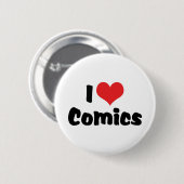I Love Heart Comics - Stripboekliefhebber Ronde Button 5,7 Cm (Voorkant /achterkant)