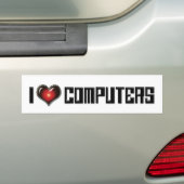 I Love Heart Computers - Elektronica Liefhebber Bumpersticker (Op auto)