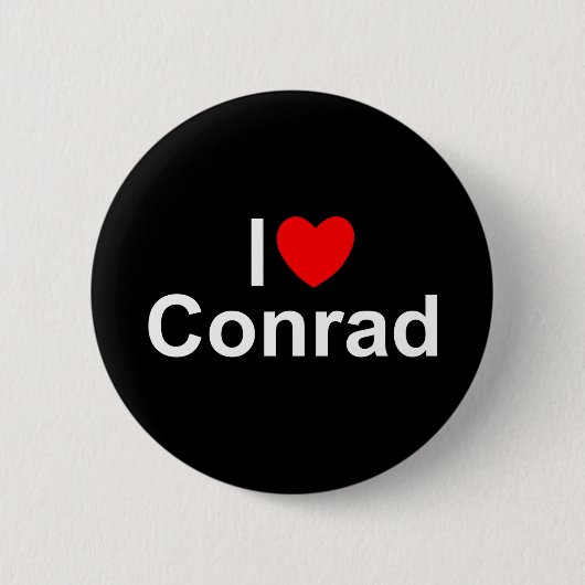 I Love (Heart) Conrad Ronde Button 5,7 Cm (Voorkant)
