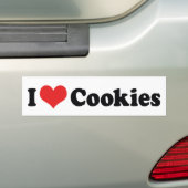 I Love Heart Cookies - Junk Food Lover Bumpersticker (Op auto)