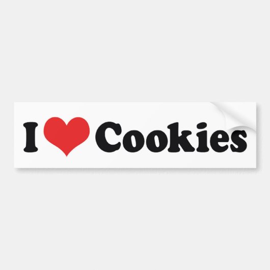 I Love Heart Cookies - Junk Food Lover Bumpersticker (Voorkant)