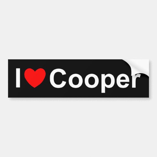 I Love (Heart) Cooper Bumpersticker (Voorkant)