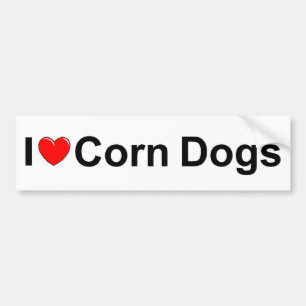 I Love (Heart) Corn Dogs Bumpersticker