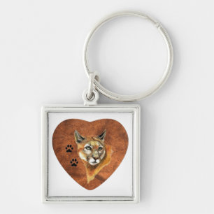 I Love, Heart, Cougar Animal, Natuur, Wildlife Sleutelhanger