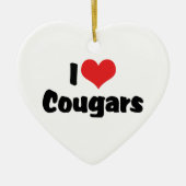 I Love Heart Cougars Keramisch Ornament (Voorkant)